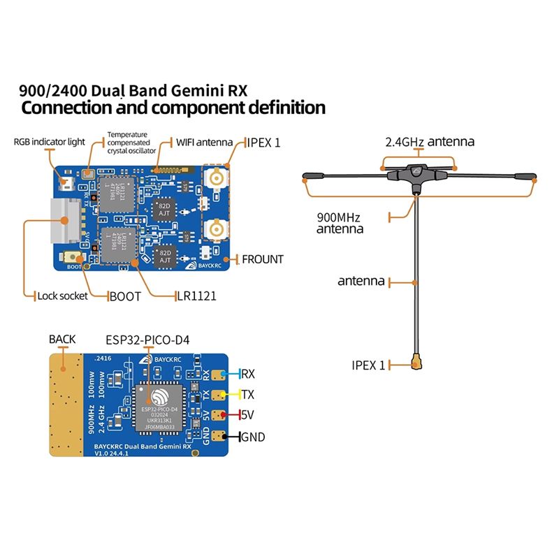 B78B-900Mhz 2.4Ghz 915M ELRS R - Drone Racing Receiver recension och pris